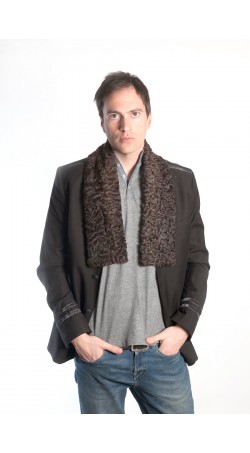 Dark Brown Karakul fur scarf